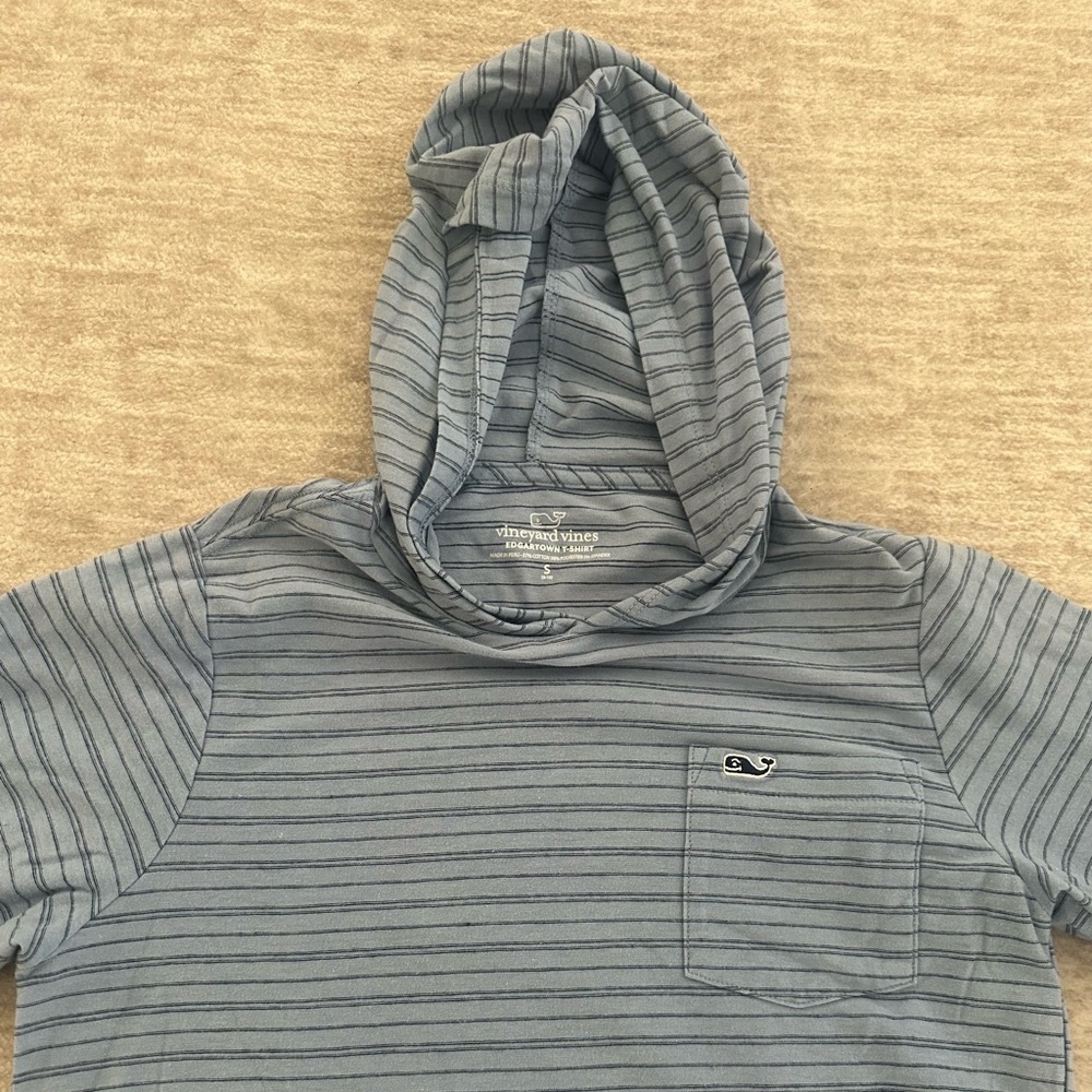 Vineyard Vines Kids Hoodie with Blue Stripes